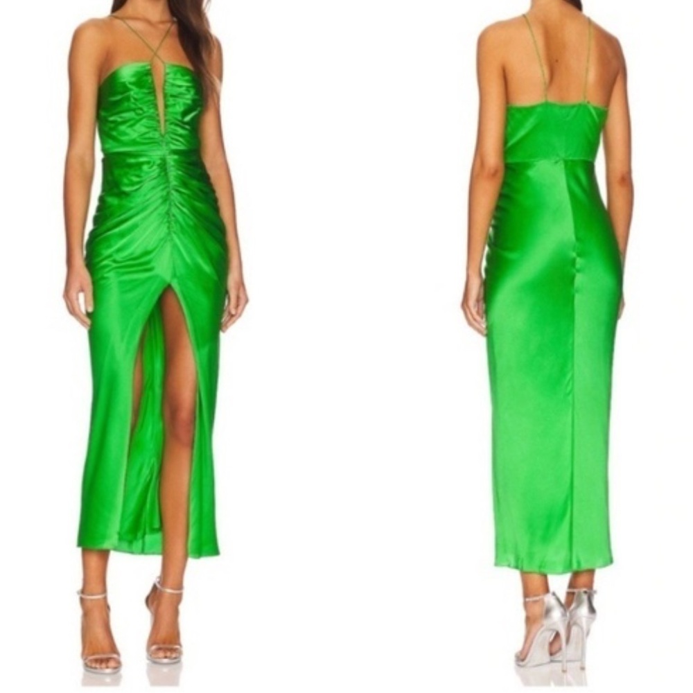The Sei | Keyhole Gathered Dress in Palm